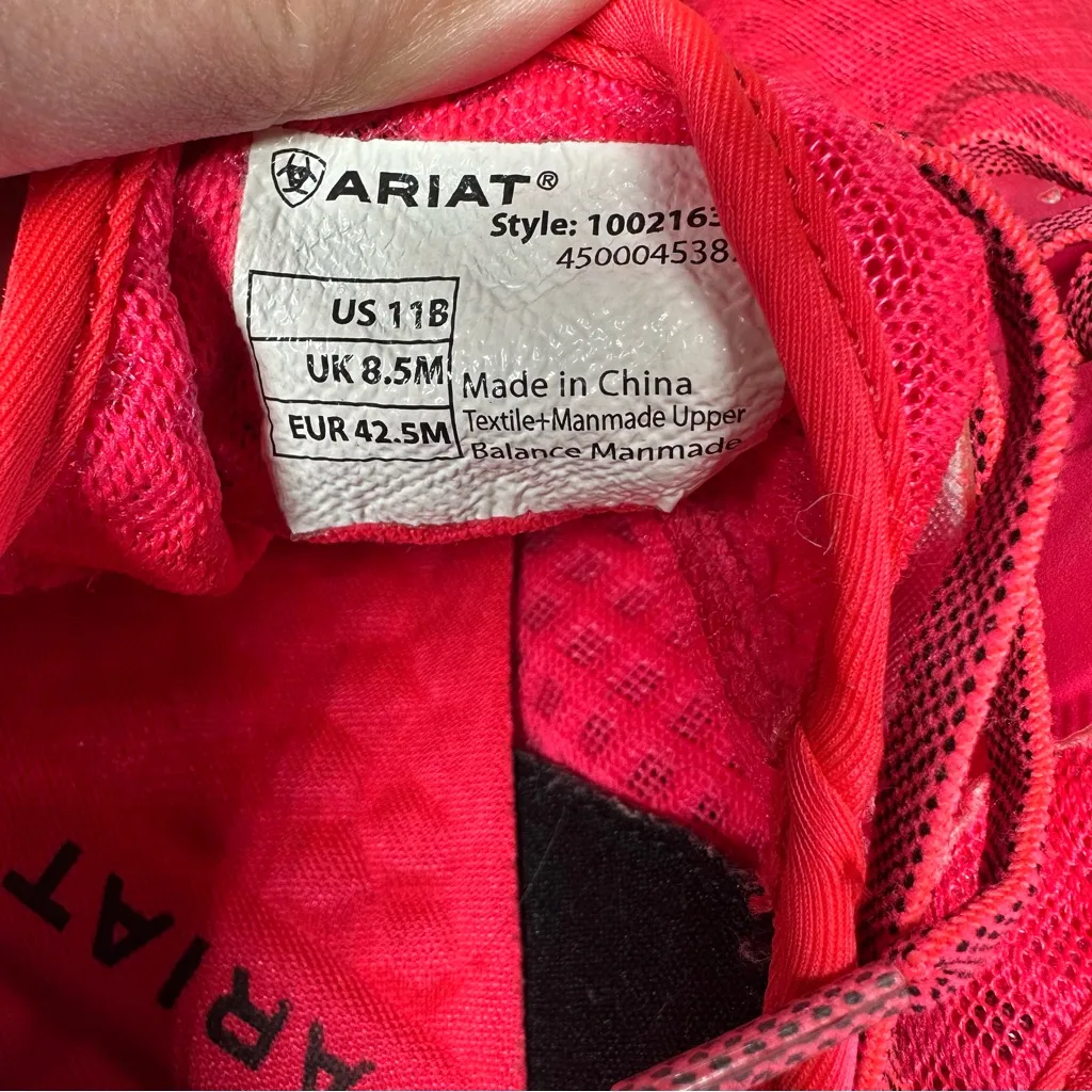 ARIAT Women's Shoes Sneakers Fuse Leopard Bright Pink Mobwife Sz 11 Workout Gym - Image 10