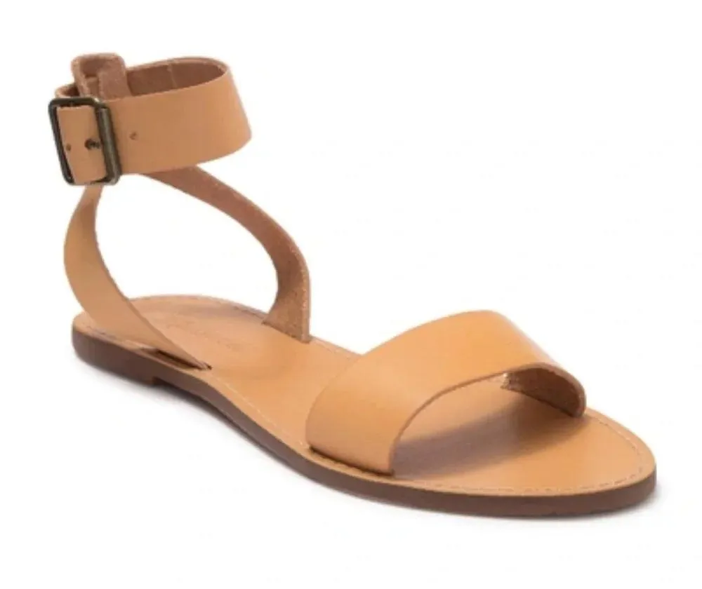 MADEWELL Woman’s Nude Leather BOARDWALK Ankle Strap Sandals Natural Buff 7.5 - Image 3