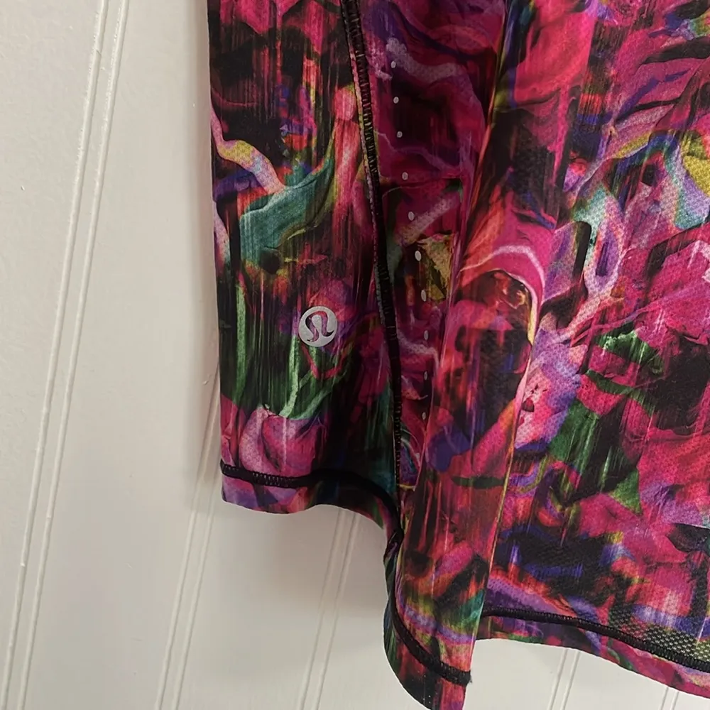 LULULEMON High-Neck Running and Training Tank Top Hyper Flow Pink Multi Size 12 - Image 12