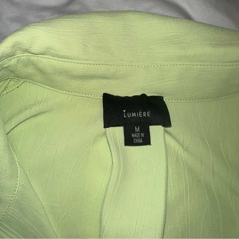 Flowy Button Down Short Sleeve Green Size M - Image 2