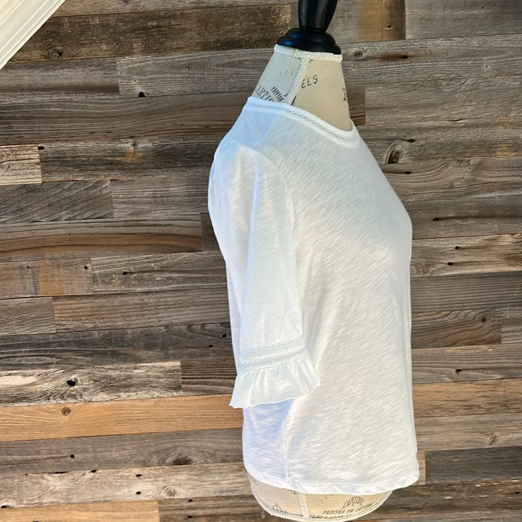 NWT Goldie Link Embroidery Ruffle Sleeve Top White Size Small - Image 6