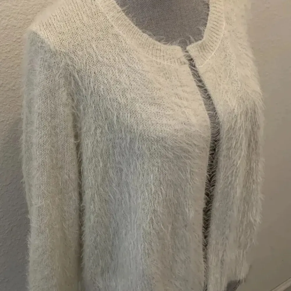 Saks Fifth Avenue Off White Ivory Open Cardigan Sweater Medium M New NWT SOFT - Image 3