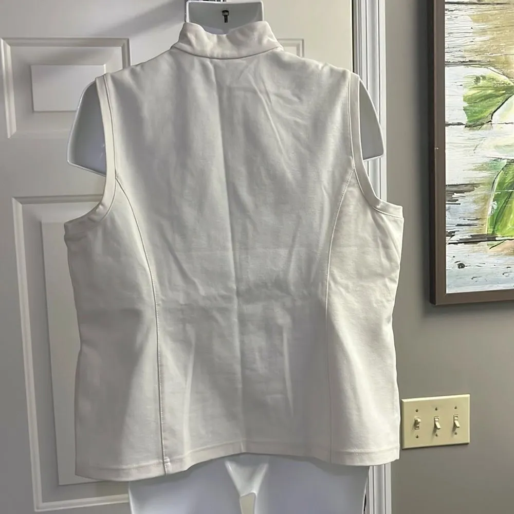 Weekends by Chico’s Ecru Full Zip Sleeveless Mockneck Layering Everyday Vest 3XL - Image 8