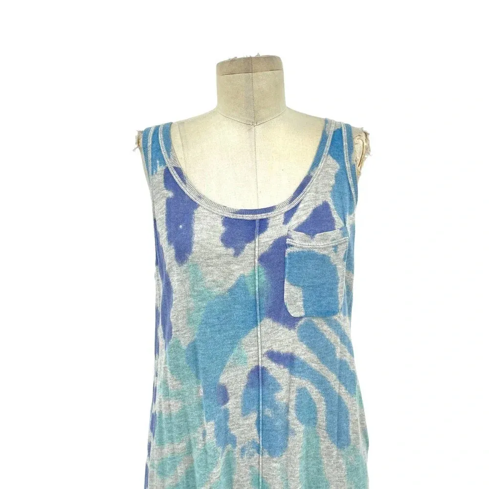 Lisa Todd Make A Splash Tie Dye‎ Maxi Tank Dress Gray Blue Purple Size Medium - Image 4