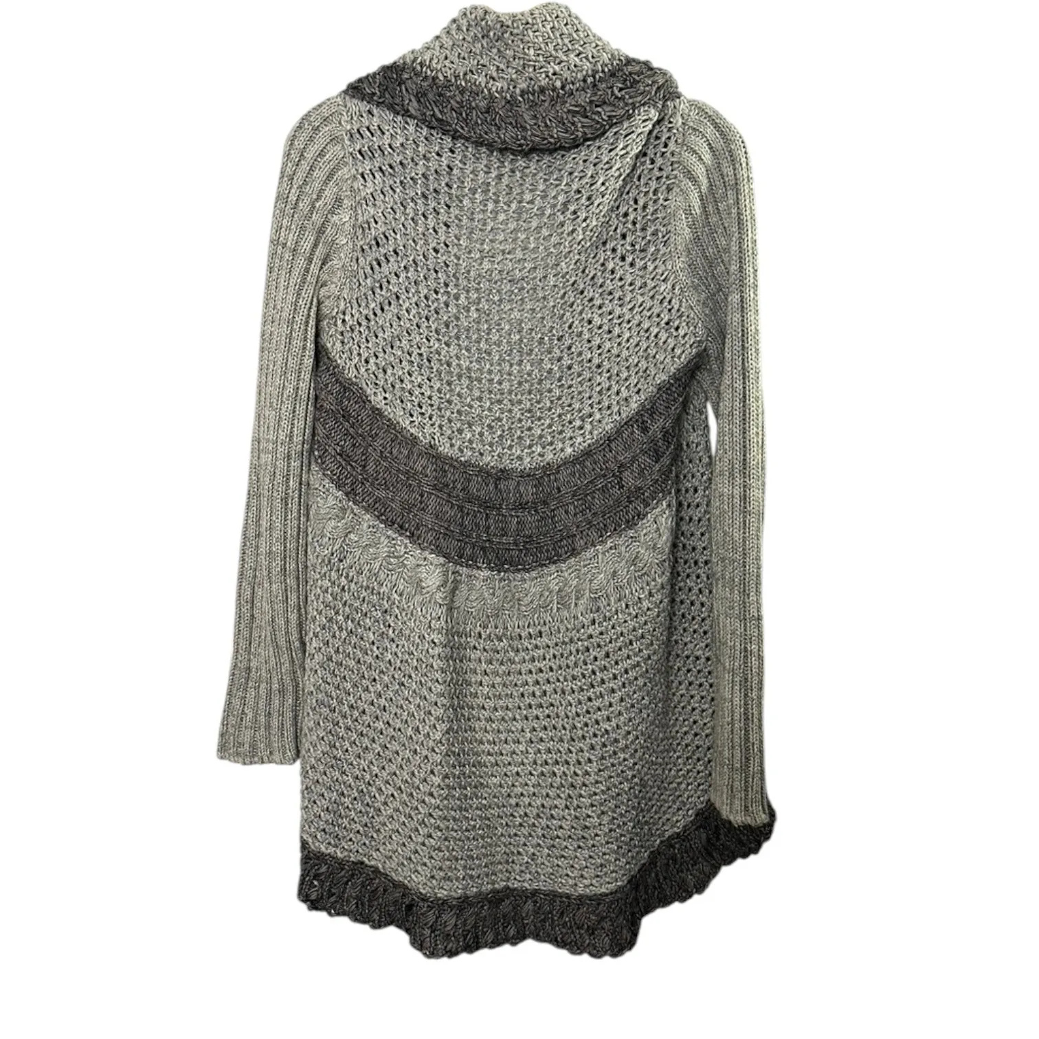 CAbi Gray  Shadow Circle Cardigan Sweater Long Open Boho Crochet Size Medium - Image 7