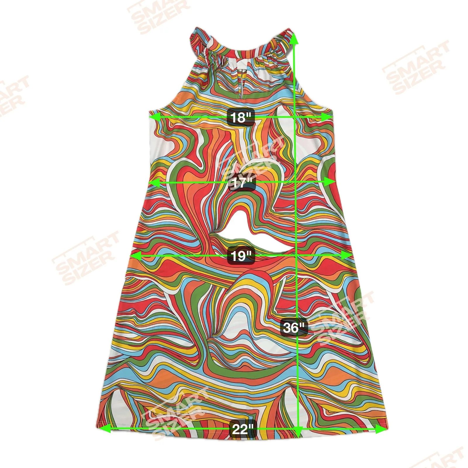 Jude Connolly The Lisa Keyhole Halter Dress Groovy Psychedelic Colorful Size S - Image 7