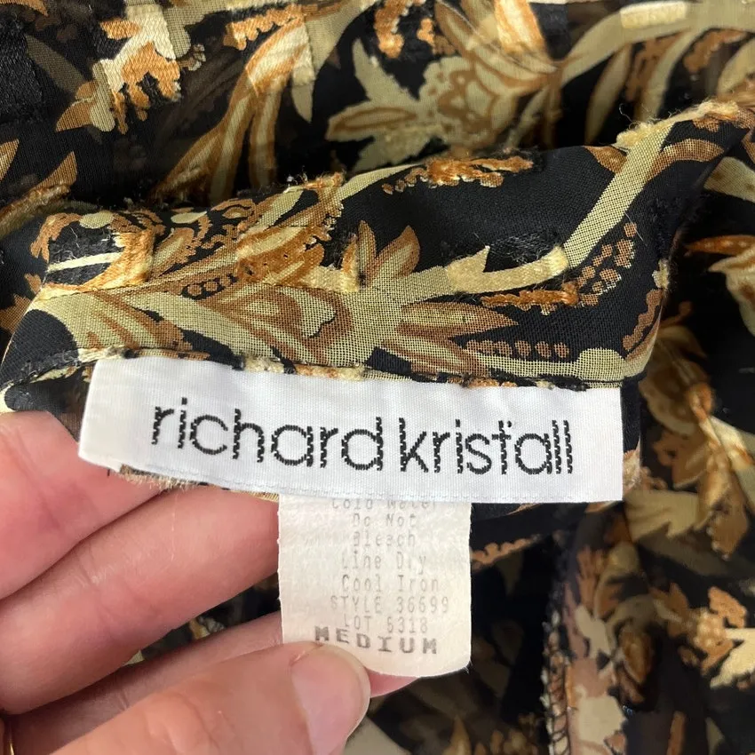 Vtg Y2K Richard Kristall Sheer Button Top Sz M Festival Fairy Grunge Whimsigoth Black Size M - Image 10