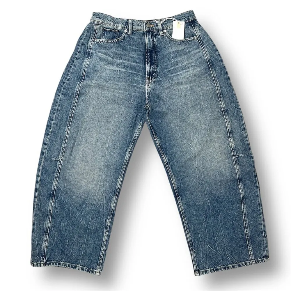 Good American 8/29 Extreme Barrel Jeans Indigo Balloon Wide Leg High Rise 90s - Image 7