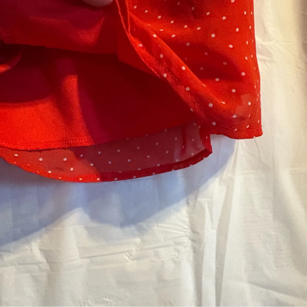 Altar’d State Bowie Romper Women’s Sz‎ Small Red Polka Dot Ruffle Zippered Back - Image 5