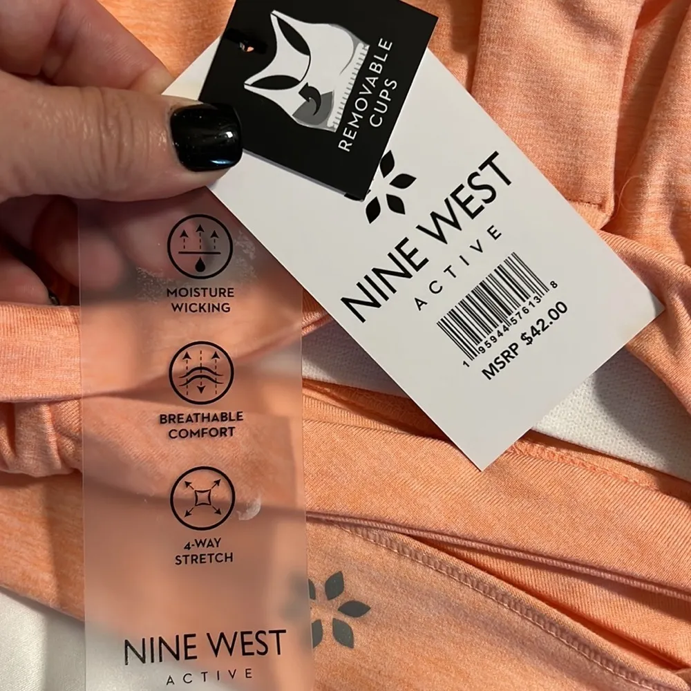 NINE WEST ACTIVE XL sports bra removable pads 4 way stretch moisture wicking NWT - Image 7