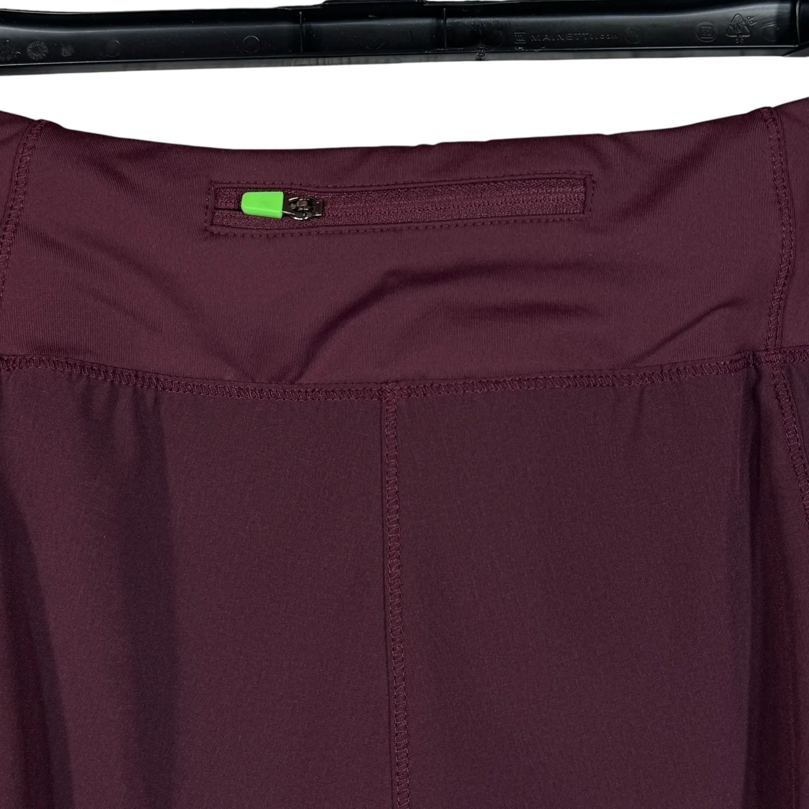 Zyia Active Medium Plum Mesh Energy Shorts Pull-On Zip Pocket Stretch Liner - Image 5