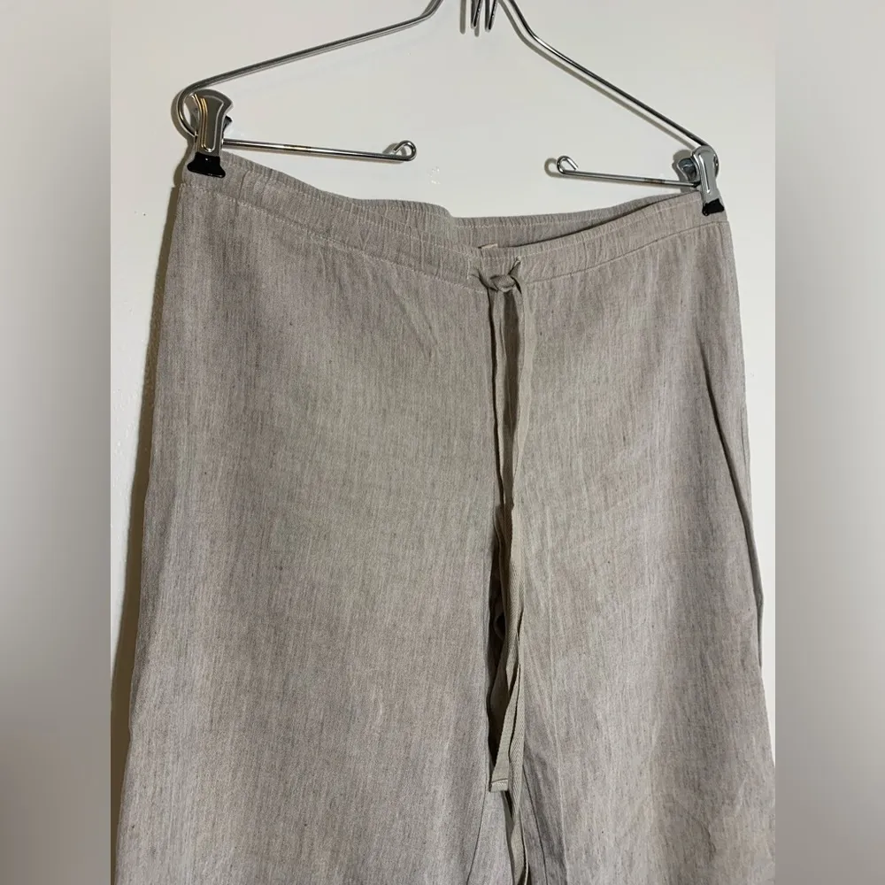 Bailey 44, 100% Linen, drawstring, wide leg, linen pants, size M - Image 4