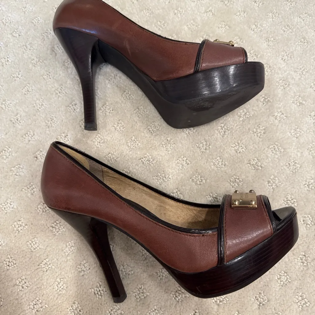 Michael Kors Brown Peep - Image 5