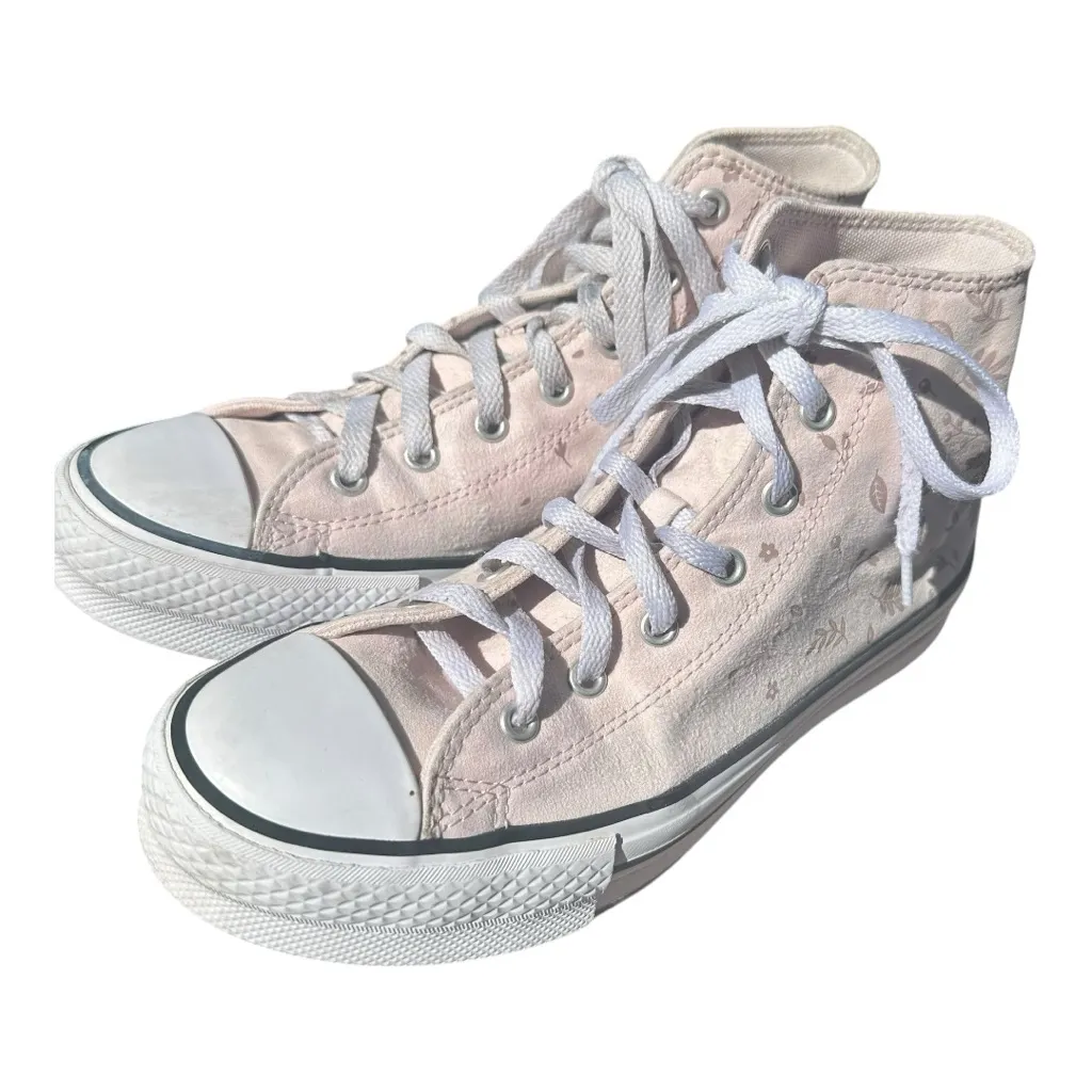 Converse Chuck Taylor All Star High Top Sneakers Pink Floral Pattern Size 5.5 - Image 2