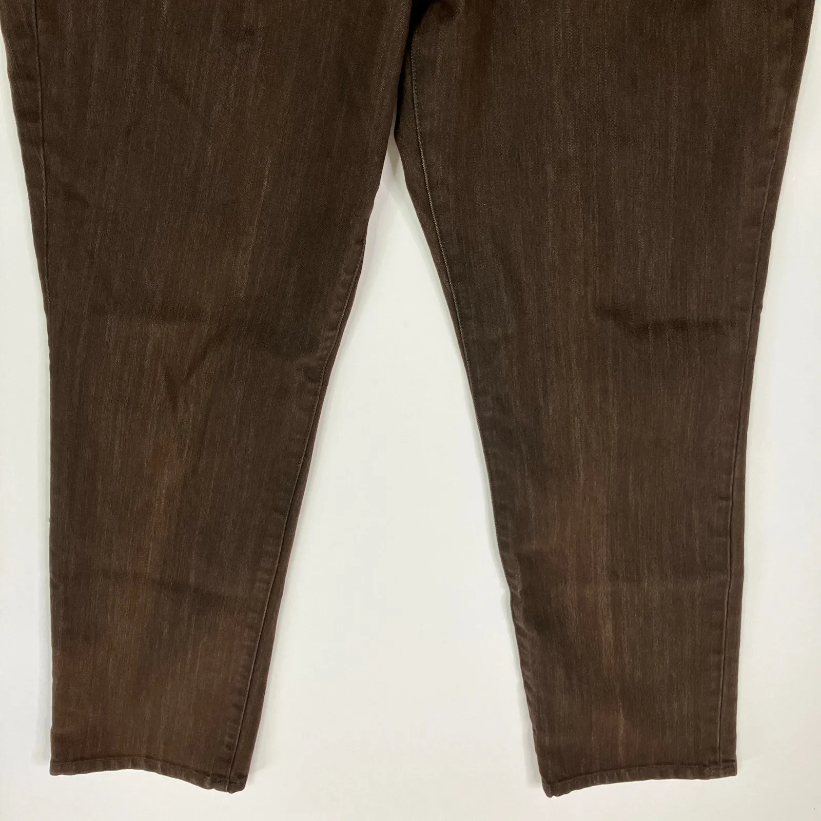 Chico's | Platinum Jeans Brown Denim Tapered Leg Cotton Blend Womens 1.5 SHORT - Image 2