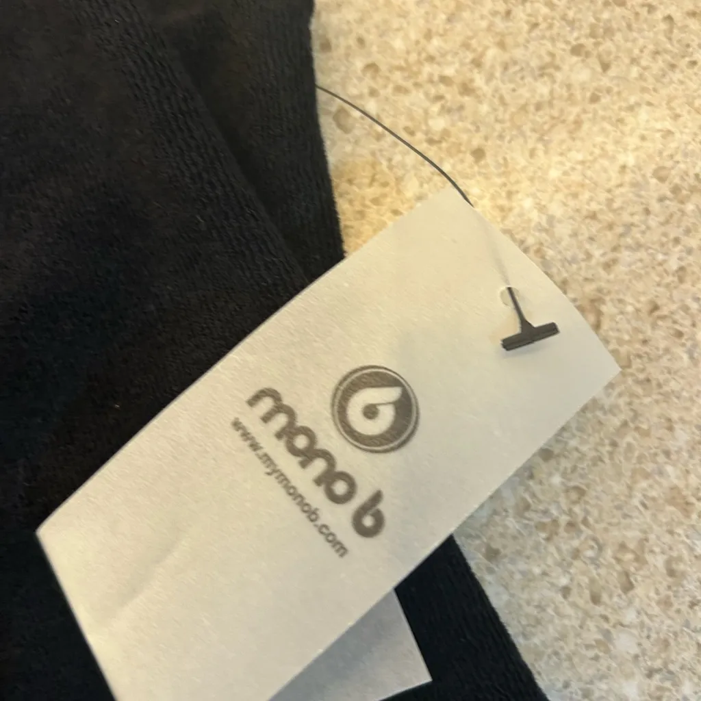 NWT Mono B Black Terry Cloth Criss Cross Crop Top Size Small - Image 4