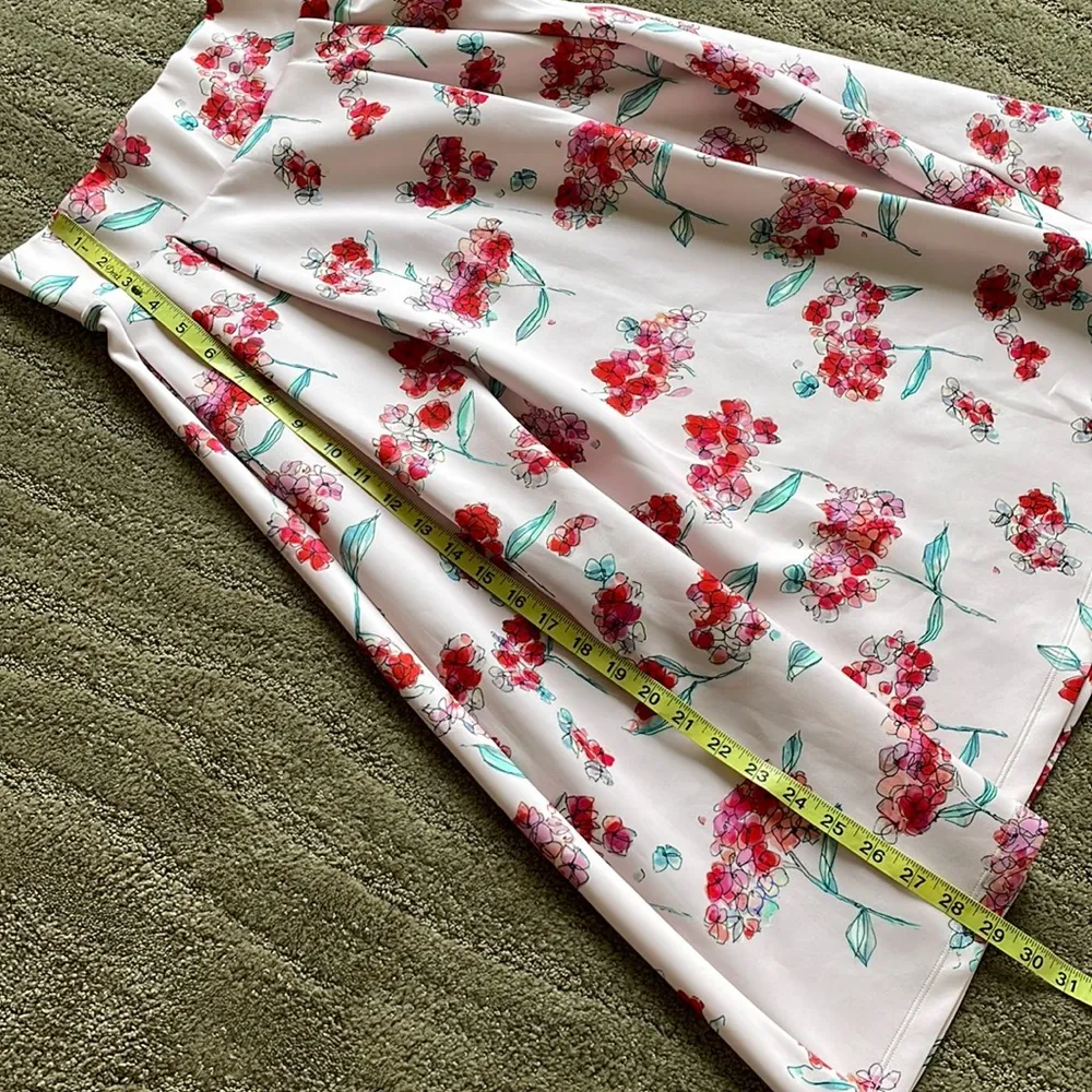 🩷 NWT Patrizia Pepe Gonna beautiful floral scuba midi flare skirt Pink Size 4 - Image 15