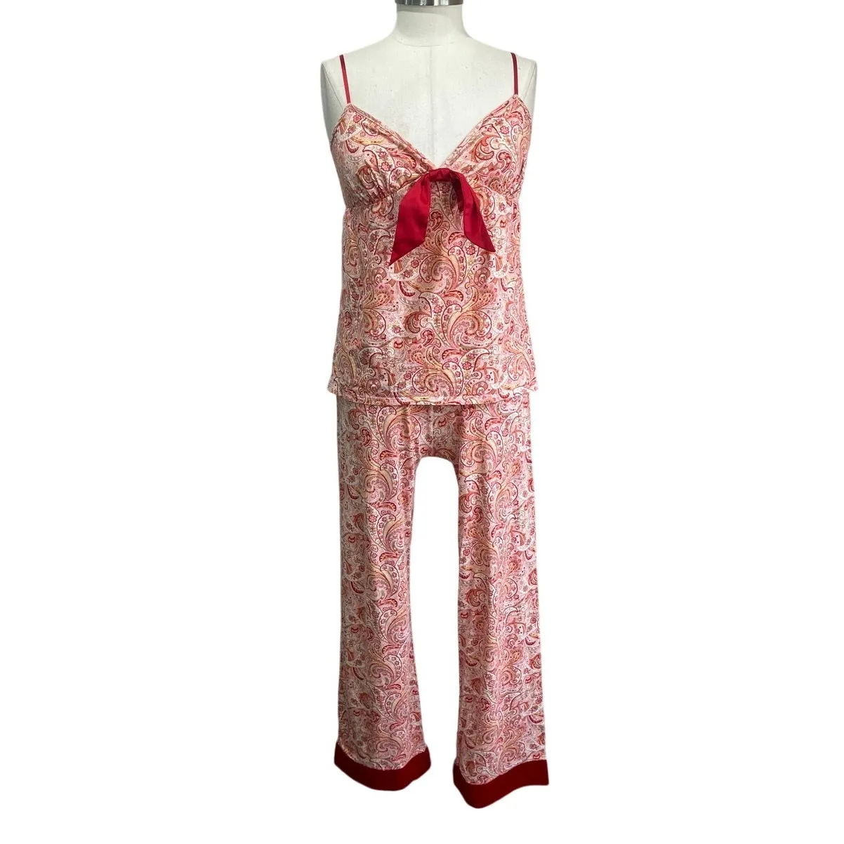 Ann Taylor Loft Sleepwear Set XS Paisley Cotton Modal Pajama Top & Pants - Image 2