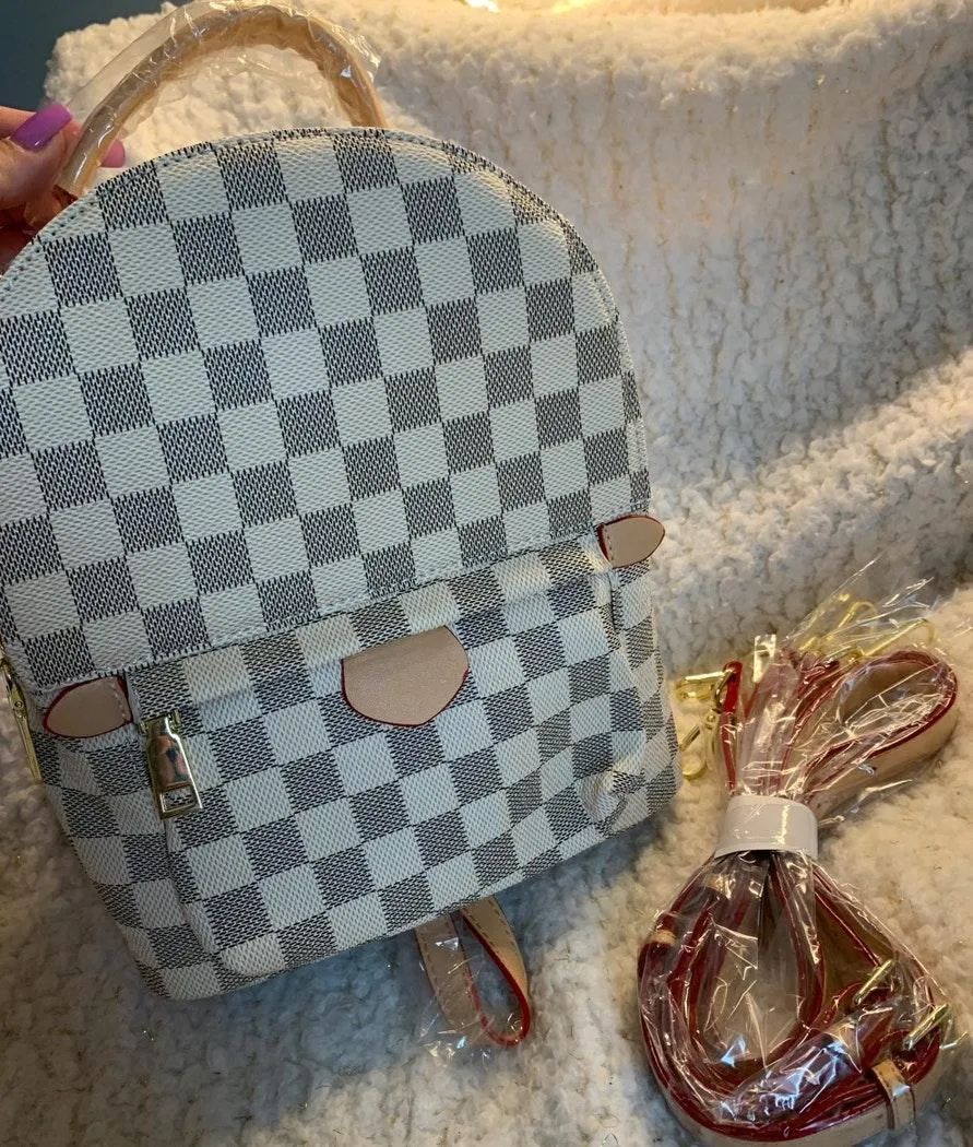 Daisy Rose Checkered Mini Backpack - Image 2
