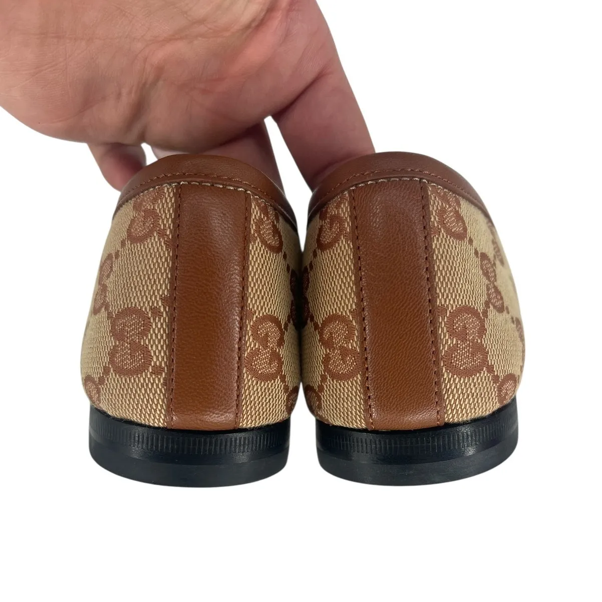 Gucci Jordaan Canvas GG Monogram Horsebit Loafers in Beige Ruggine Rust - Image 11