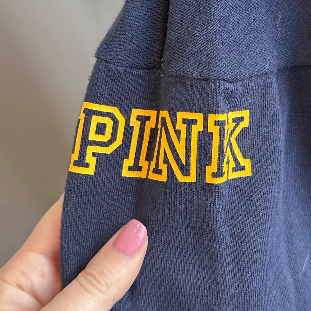 Victoria's Secret Pink 5th & Ocean US Navy Blue Mesh Crewneck Sweatshirt Large - Image 5