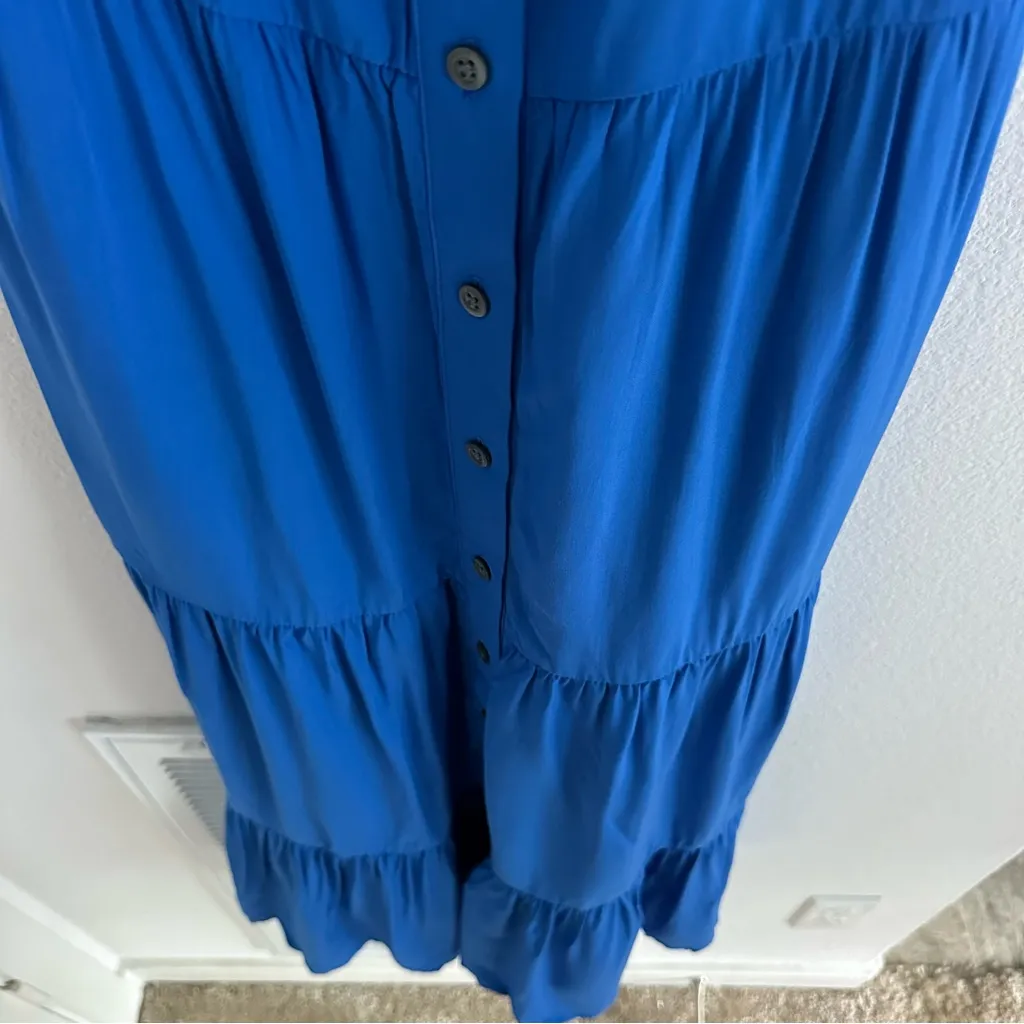 J. Crew Factory Tiered Midi Dress in Bright Grotto Size 0, NWT - Image 6