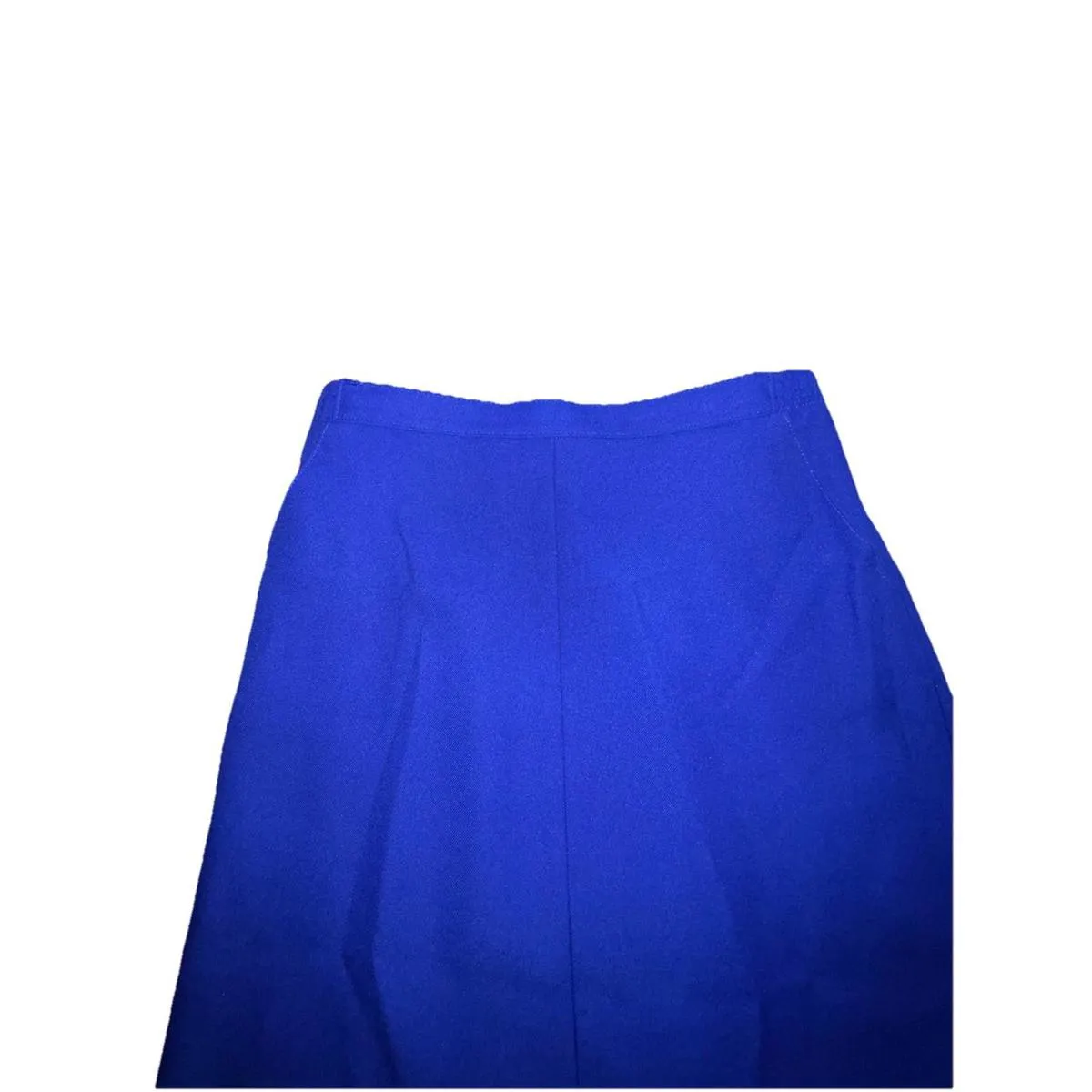 Vintage 1980s "Skirts That Fit" Blue Permaprest Skirt 14 Secretary Geek USA Made - Image 2
