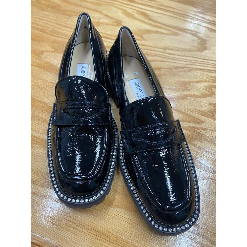 Jimmy Choo Black Patent Deanna 30 Loafers NWOB 
Size 38.5 (L1) - Image 4
