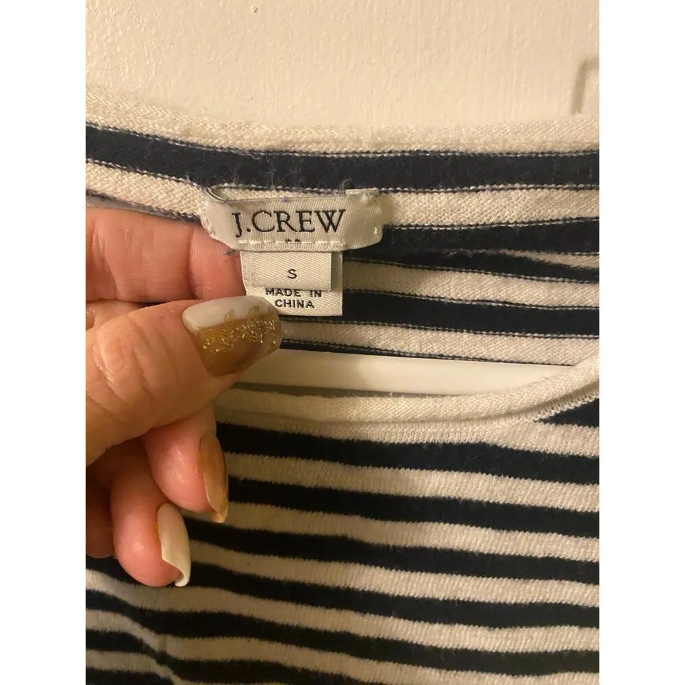 J. Crew Striped Flare Sleeve tie front sweater size small - Image 5