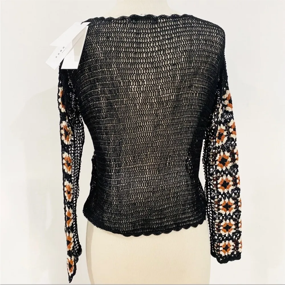 Sandro floral crochet boho top NEW - Image 2
