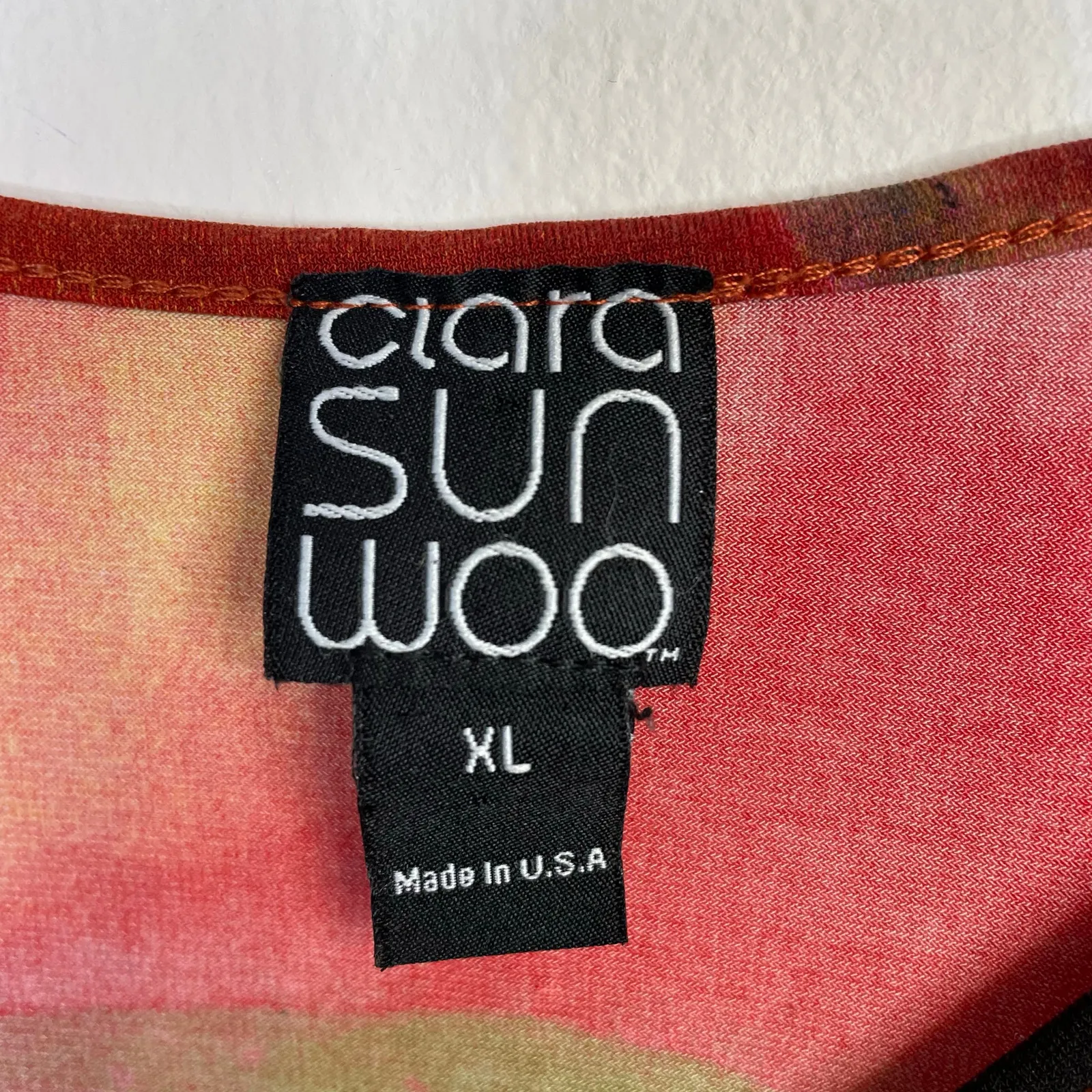 Clara Sunwoo Sun Woo Flowy Abstract Floral Asymmetrical Tunic Top Knit Womens XL Multiple - Image 8