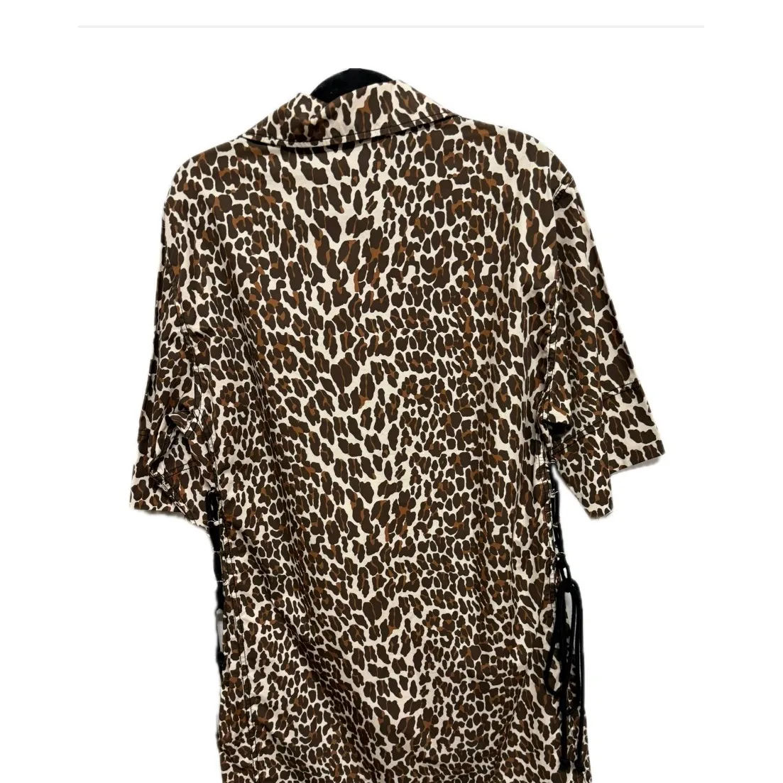 Tory Burch NWT Reva Leopard Shirt Dress Animal Print Pockets Mini Dress Size 6 - Image 8