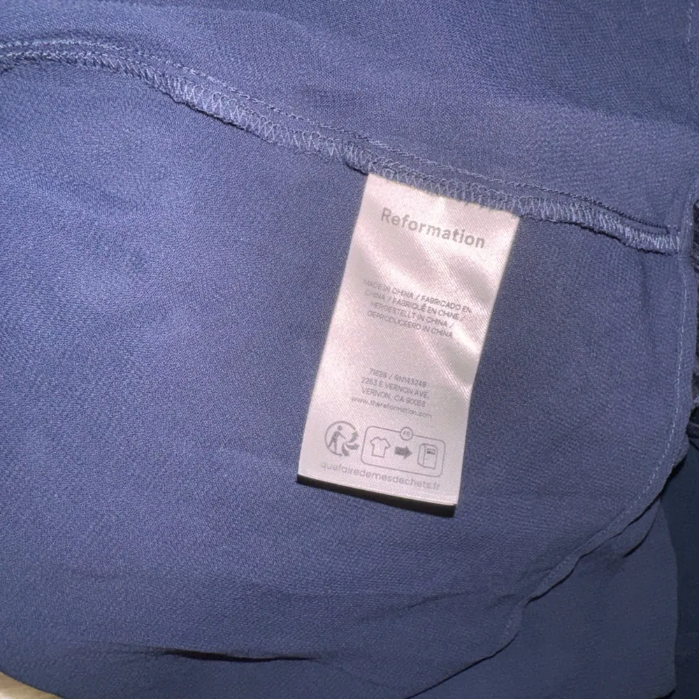 NWOT Reformation Cyra dropped waist pleated skirt dress midnight navy blue sz 0 - Image 10