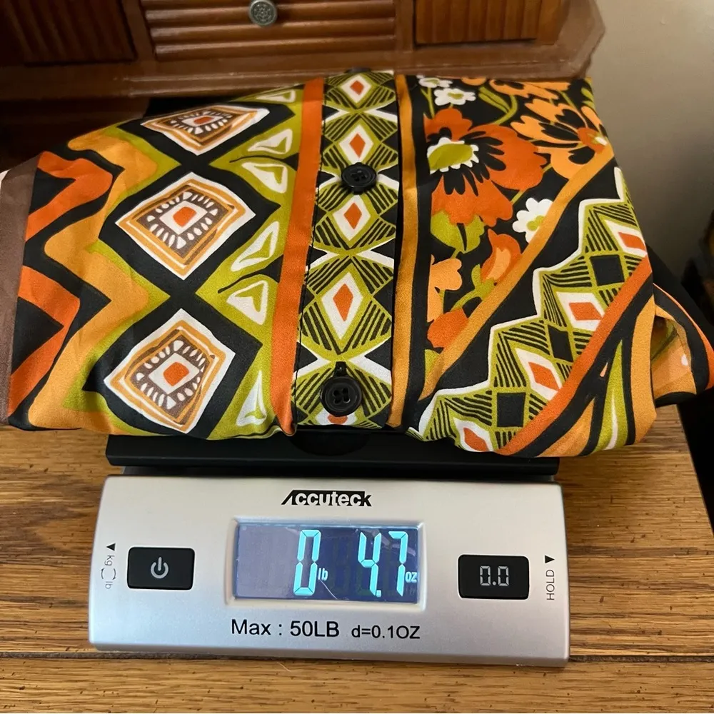 Vintage Bob Mackie Wearable Art Blouse Women’s Size Medium Mandarin Collar Retro - Image 12