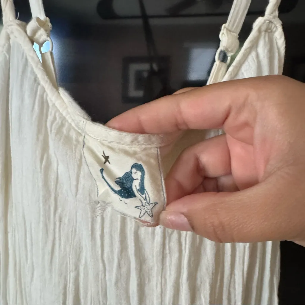 Anthropologie Ivory Gauzy Cotton Tiered Maxi Dress - Image 3