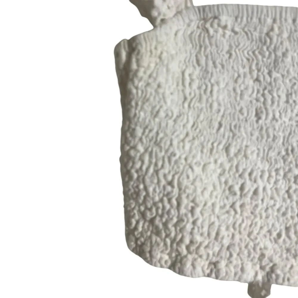 MISA Abelia White Eyelet Cropped Square Neck Sleeveless Top Size M - Image 9