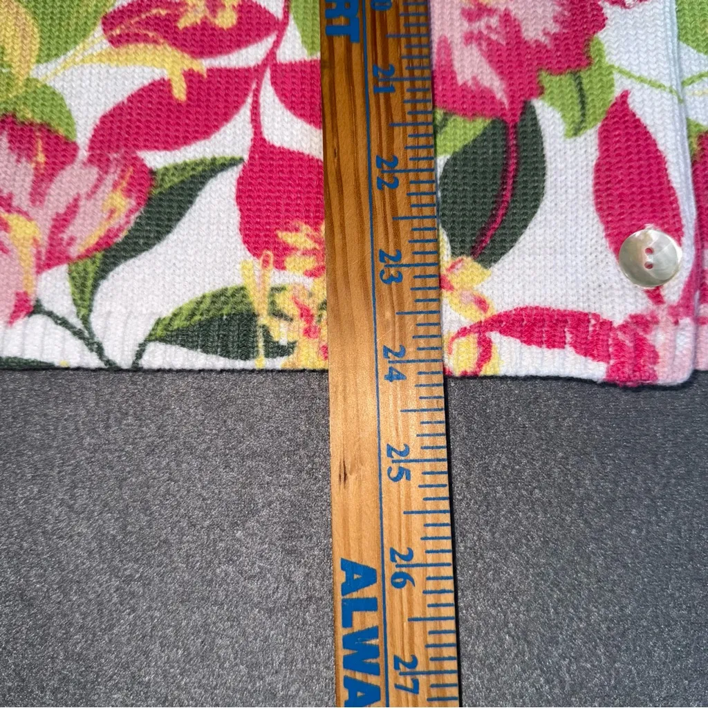 NEW Appleseed's Vibrant‎ Pink and Green Cotton Cardigan Button Up Sweater PS Size undefined - Image 9