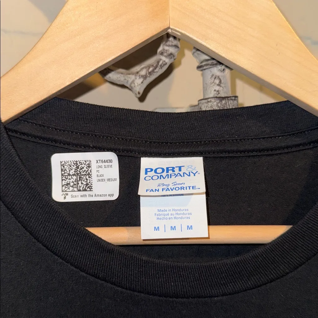 80's shirt retro style Long Sleeve NEW Black high tops cassette print Size M - Image 2