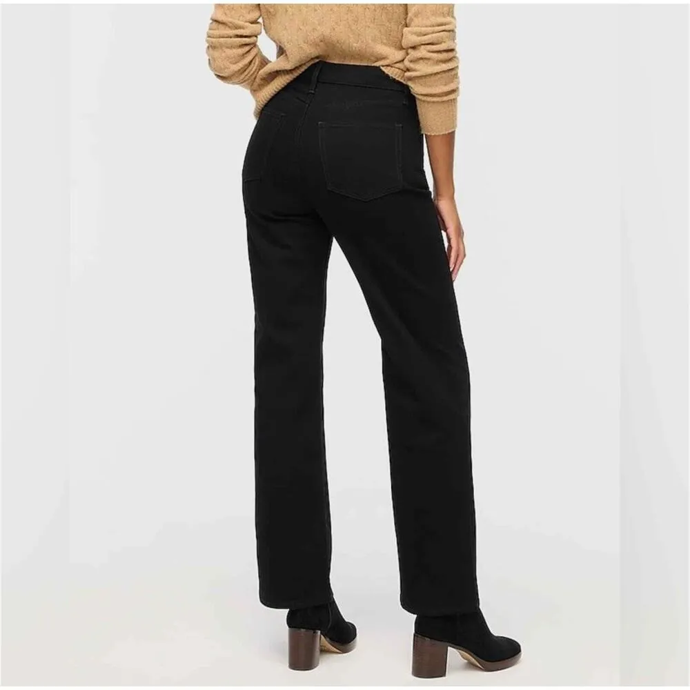 NWT J.Crew Factory Wide-leg Full-length Jean All-day Stretch in Black BU832 - Image 15