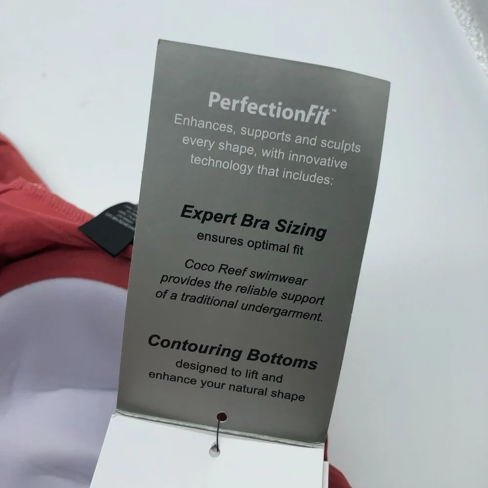 Coco Reef PerfectionFit Red Tankini Swim Top Adjustable Underwire Support 34D - Image 8