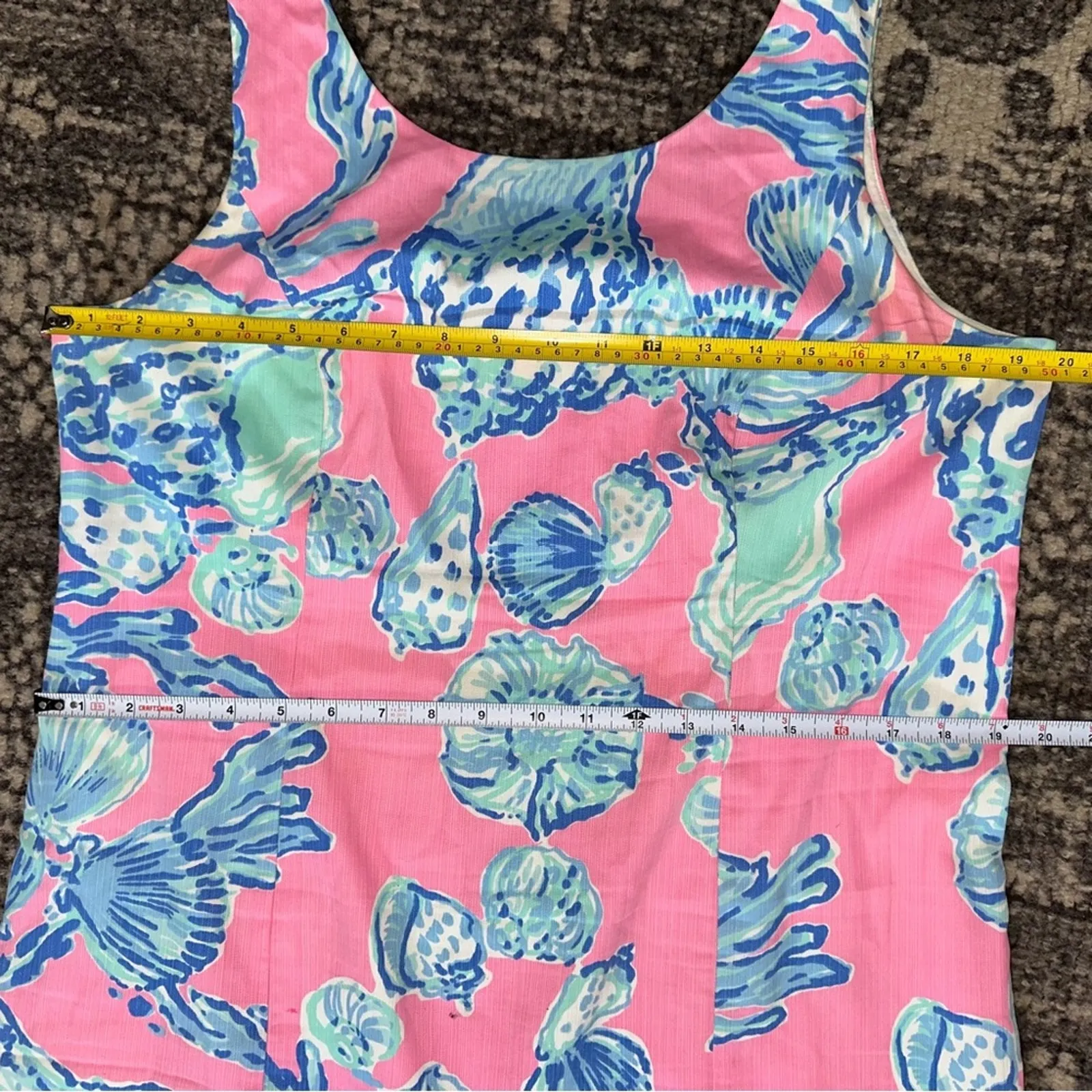 Lilly Pulitzer 12 Blue Pink Pout Cathy Barefoot Princess Lace Back Shift Dress - Image 9