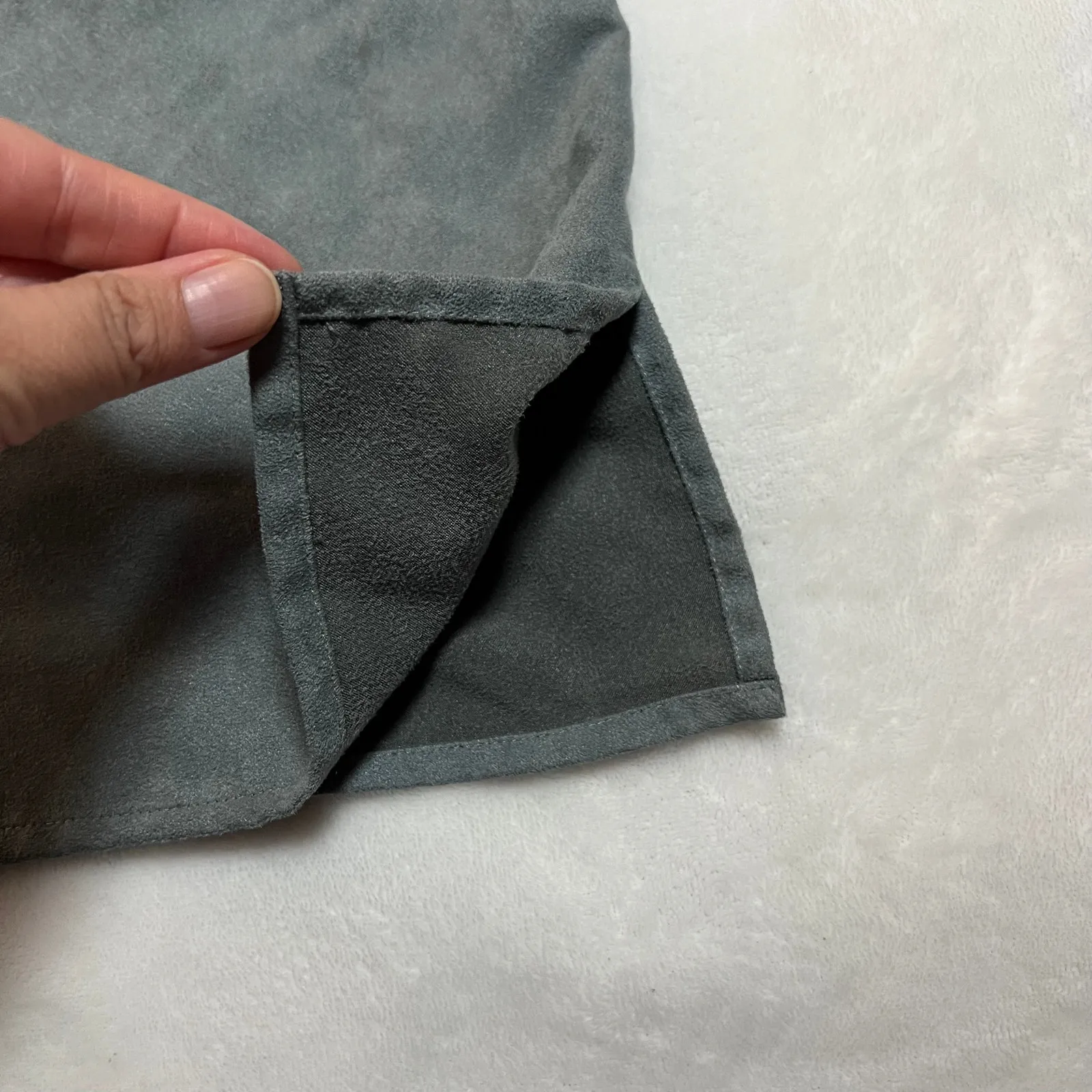 Charter Club Faux Suede Button Up Tunic Blouse Size Med Hipster Boho Western - Image 5