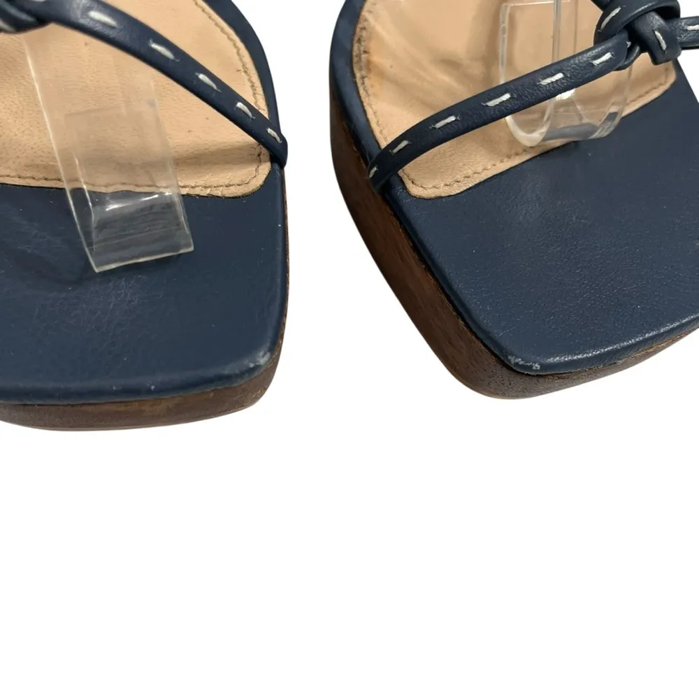 Jacquemus Pilotis Navy Platform Sandals Women’s Size 38 Strappy Lace Up Heels - Image 11