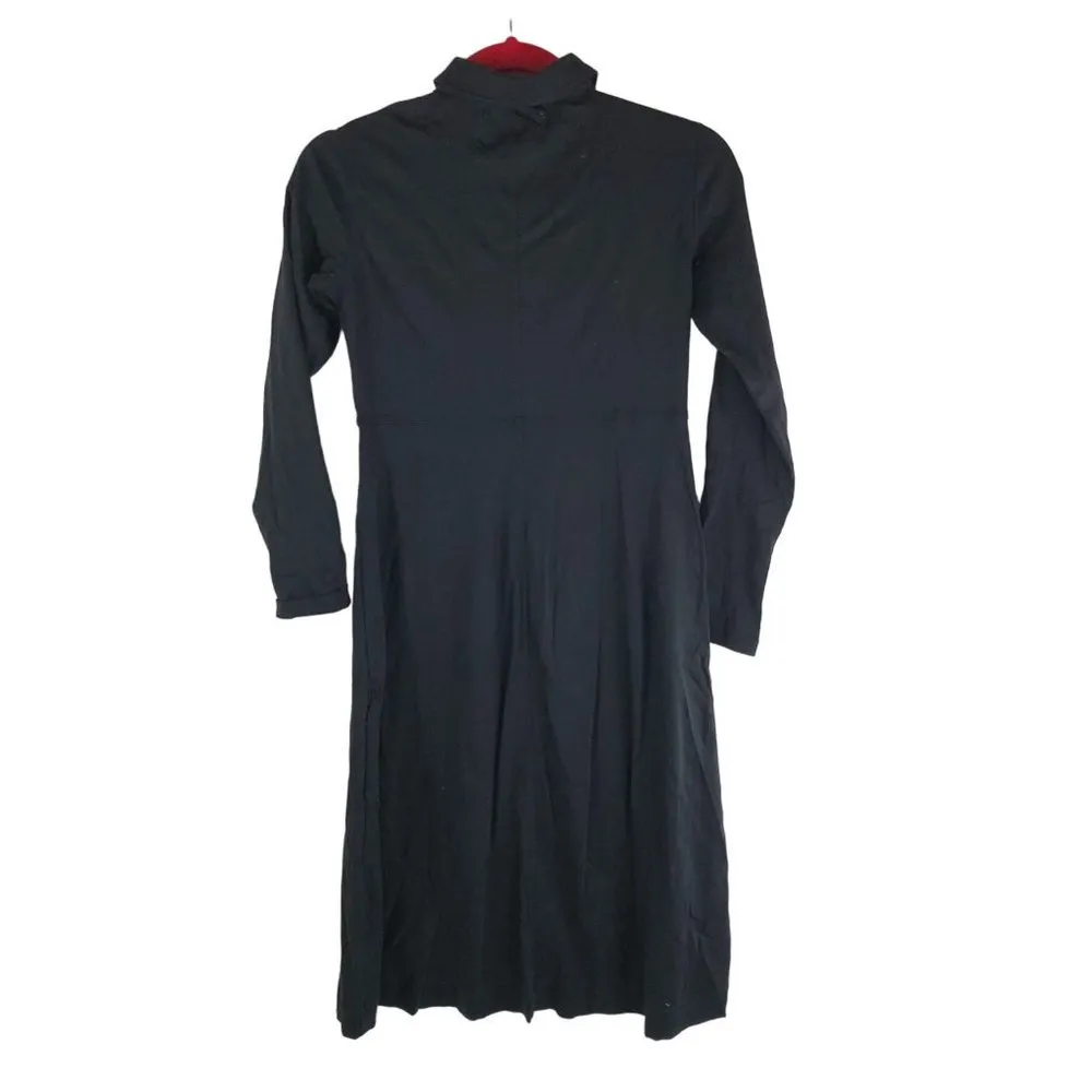 Everlane The Luxe Cotton Shirtdress Long Sleeve Collar Black Size XXS - Image 8