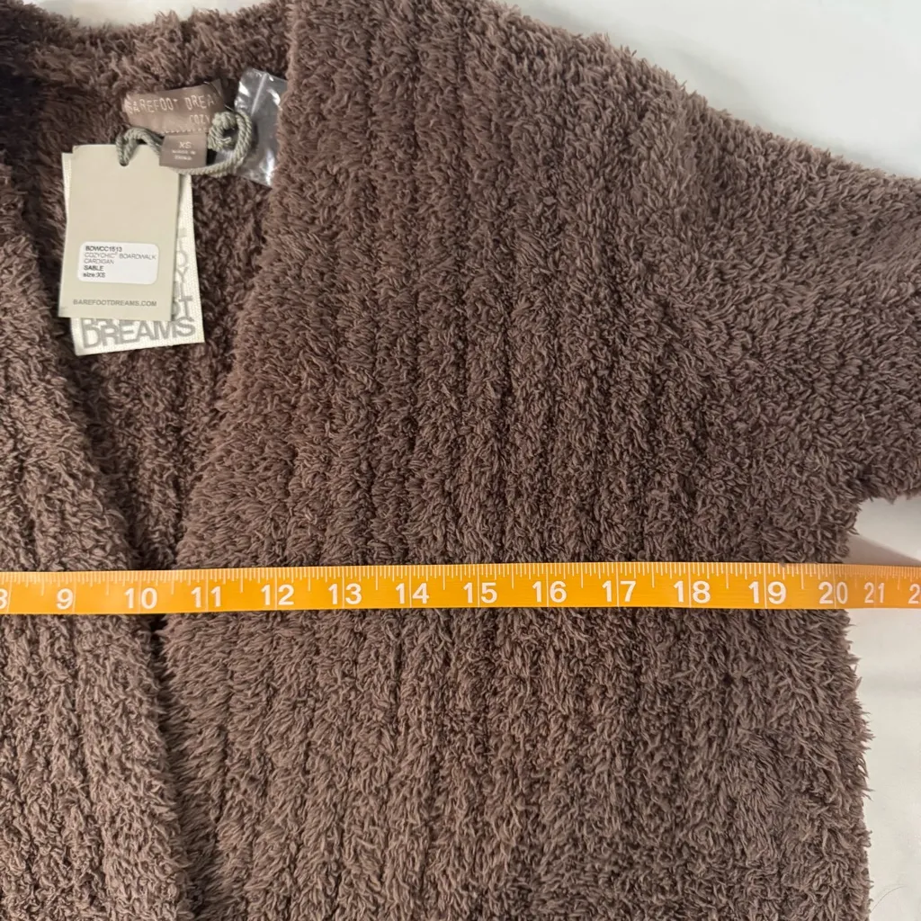 NWT Barefoot Dreams CozyChic Boardwalk Cardigan Sable Brown Women Size XS Lounge - Image 4