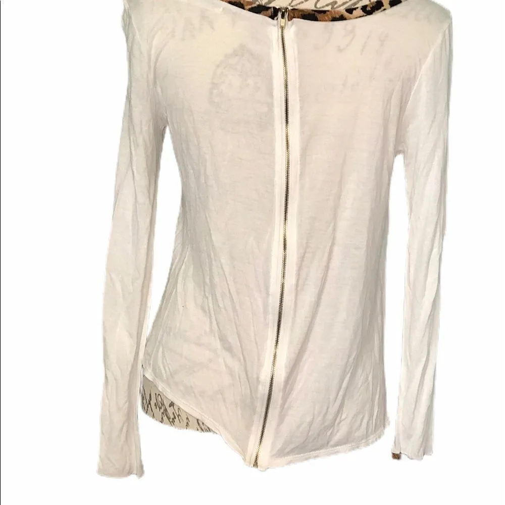 Heart & Hips Heart & Hip Medium Cheetah Blouse White - Image 3