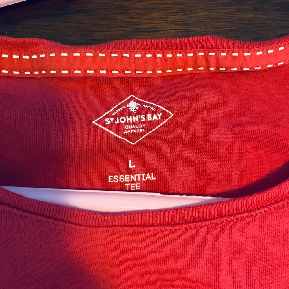 St. John’s Bay 🚨 $1 BLOWOUT SALE  Essential Tee in red Women’s Size Large - Image 3