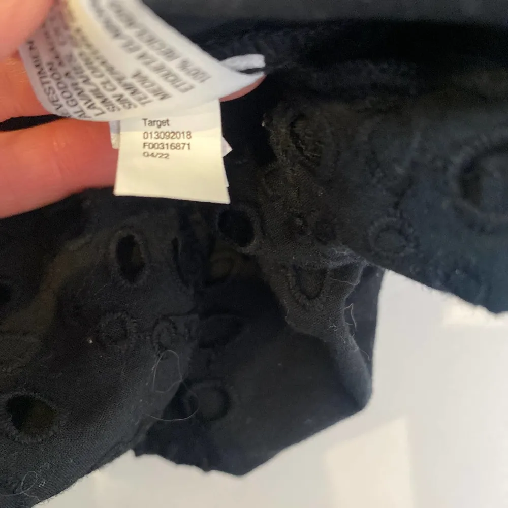 Universal Thread Black Eyelet Mini Dress Puff Sleeve NWT Sz M Cotton - Image 8