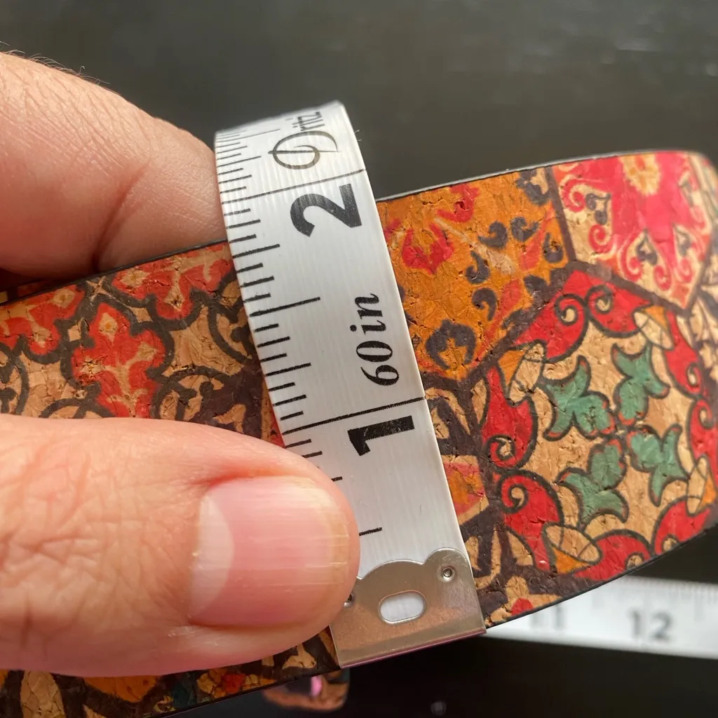 Fashion Vintage Style Belt Faux‎ Leather Cork Material Western Bohemian Tan Size L - Image 10