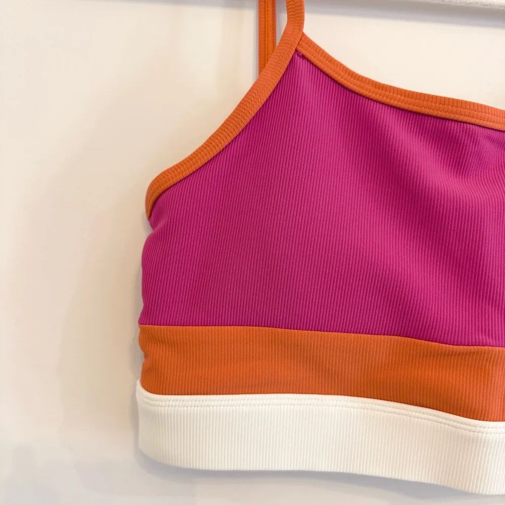 WILO Vibrant Colorblock Athletic Bra Pink - Image 2